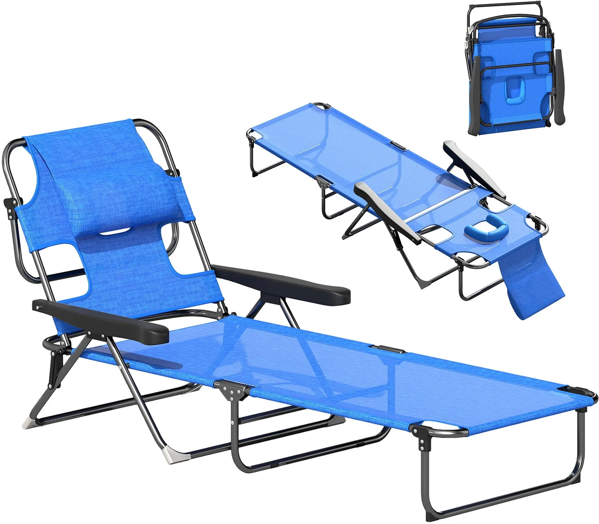 Sezlong Outsunny 84G-391V00DB (Black/Dark Blue) - 2