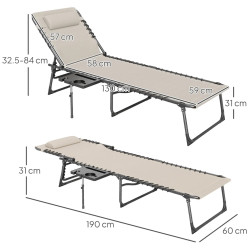 Sezlong Outsunny 84G-721V00CW (Cream White) Thumb
