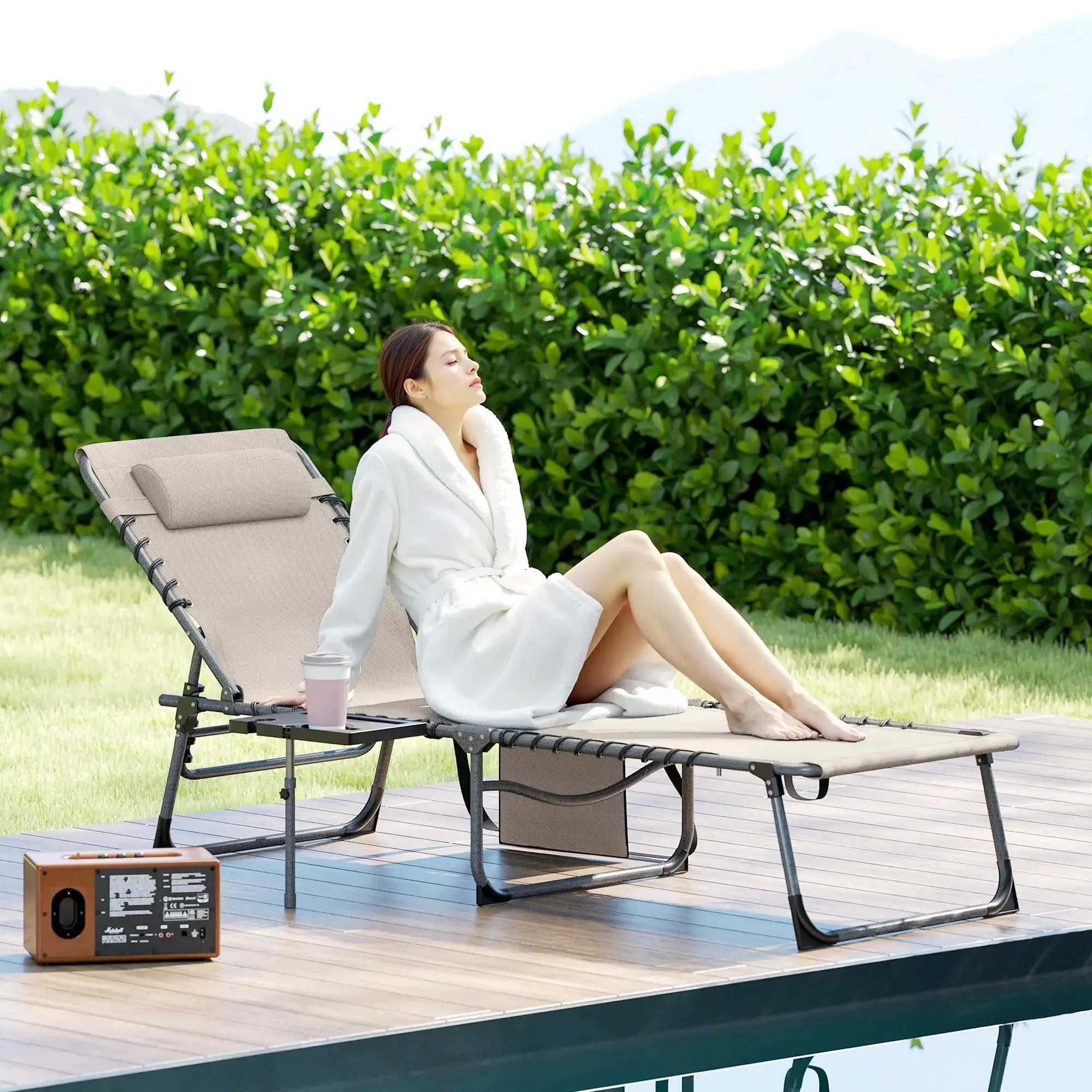 Sezlong Outsunny 84G-721V00CW (Cream White) - 6