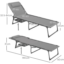 Sezlong Outsunny 84G-721V00GY (Grey) Thumb