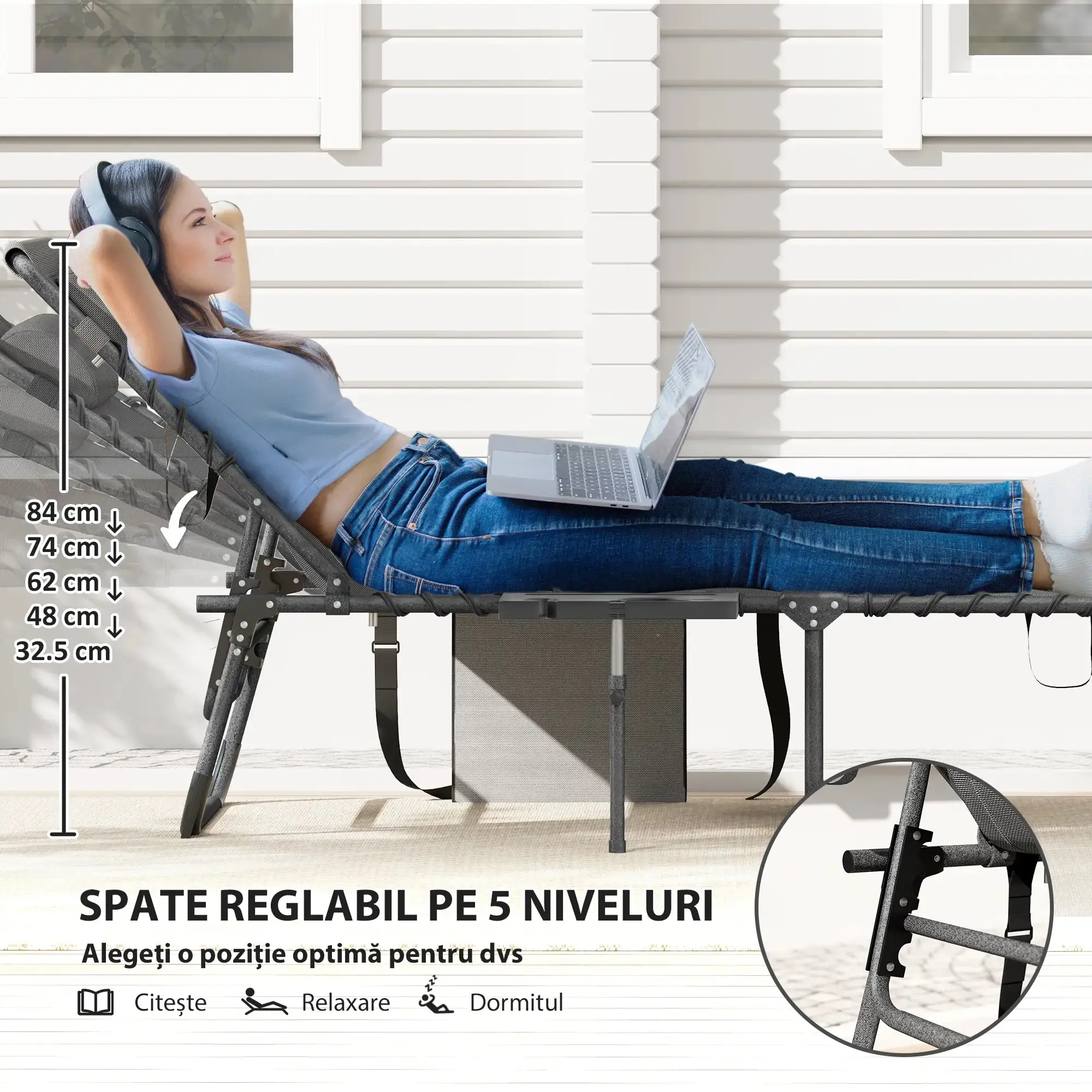 Sezlong Outsunny 84G-721V00GY (Grey) - 6