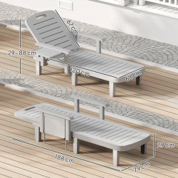 Sezlong Outsunny 84G-789V00LG (Light Grey) Thumb