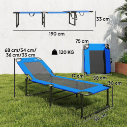 Шезлонг Outsunny 84K-164V00BU (Blue/Black) Thumb