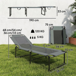 Sezlong Outsunny 84K-164V00GY (Grey) Thumb