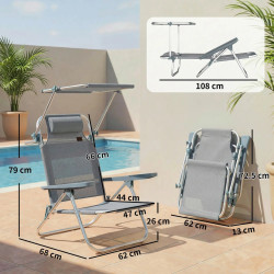 Sezlong Outsunny 84K-176V00GY (Grey) Thumb