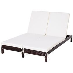 Шезлонг Outsunny 862-023BN (Brown/Cream White) Thumb