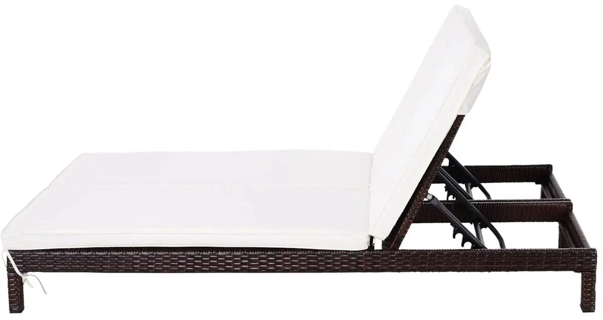 Шезлонг Outsunny 862-023BN (Brown/Cream White)