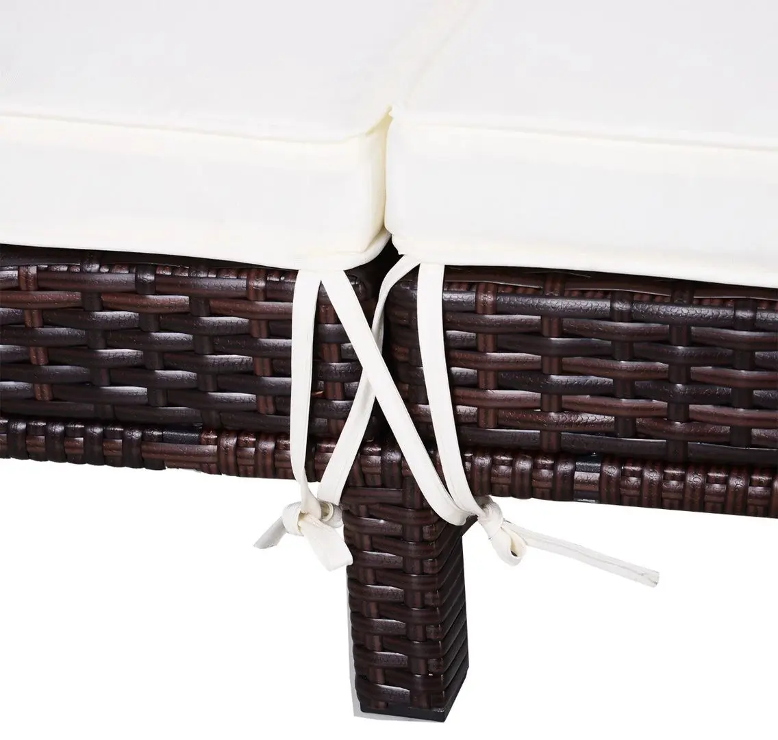 Шезлонг Outsunny 862-023BN (Brown/Cream White)