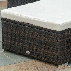 Sezlong Outsunny 862-025V01BN (Brown/White Cream) Thumb