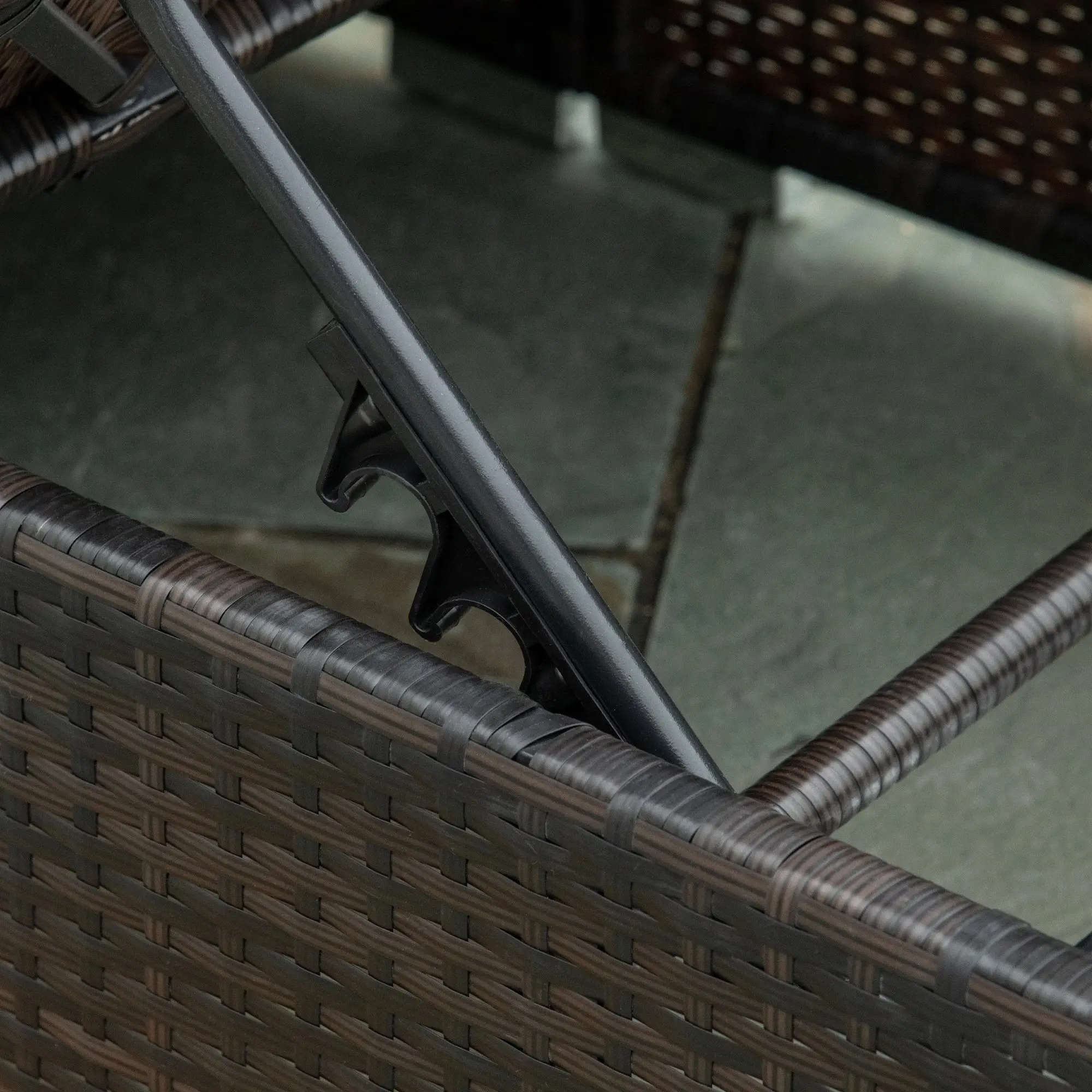 Sezlong Outsunny 862-025V01BN (Brown/White Cream) - 7