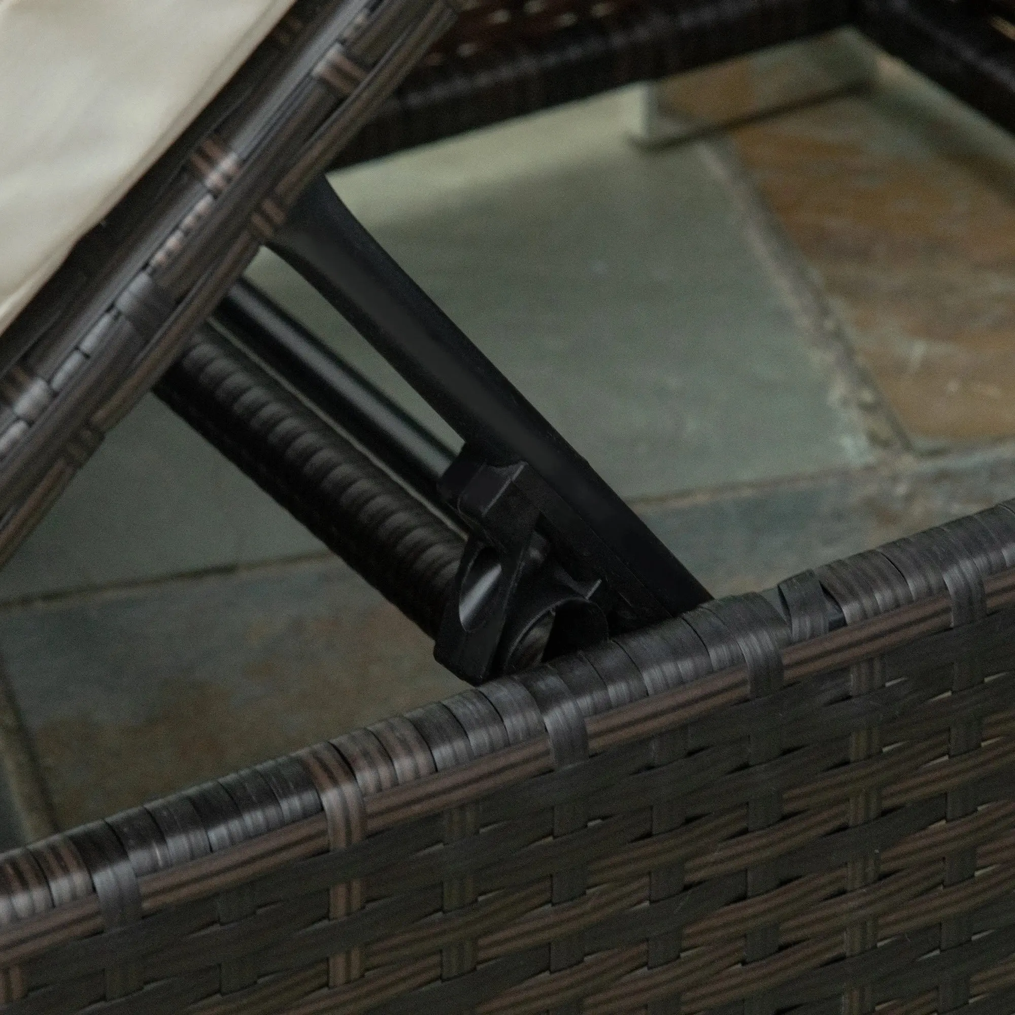 Sezlong Outsunny 862-025V01BN (Brown/White Cream) - 8