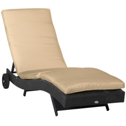 Sezlong Outsunny 862-030BK (Black/Beige) Thumb