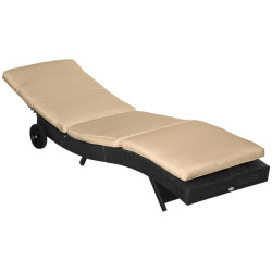 Sezlong Outsunny 862-030BK (Black/Beige) Thumb