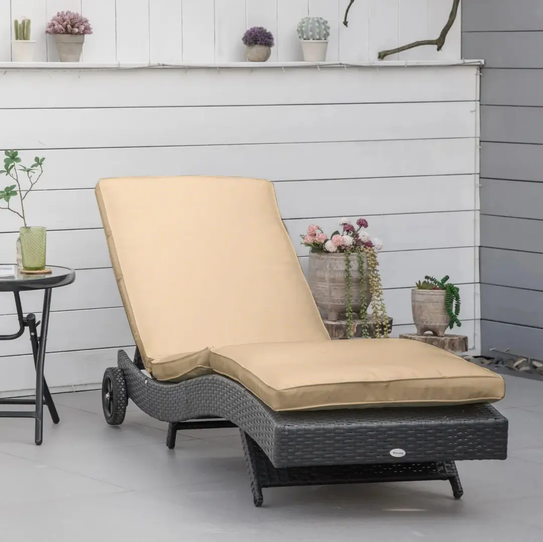 Sezlong Outsunny 862-030BK (Black/Beige)