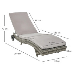 Sezlong Outsunny 862-030GY (Grey) Thumb