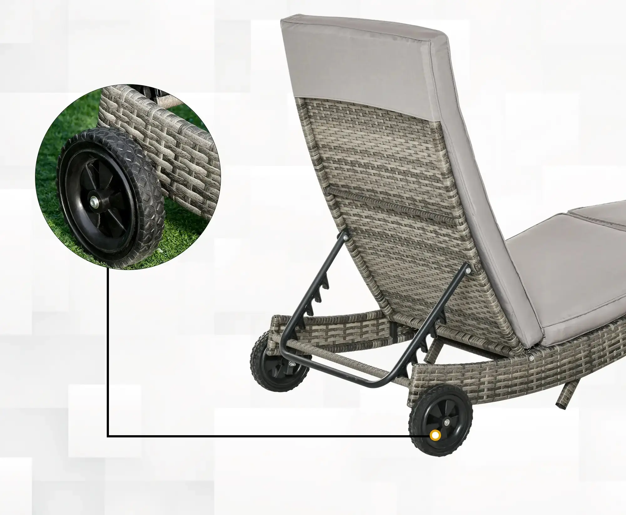 Sezlong Outsunny 862-030GY (Grey) - 7