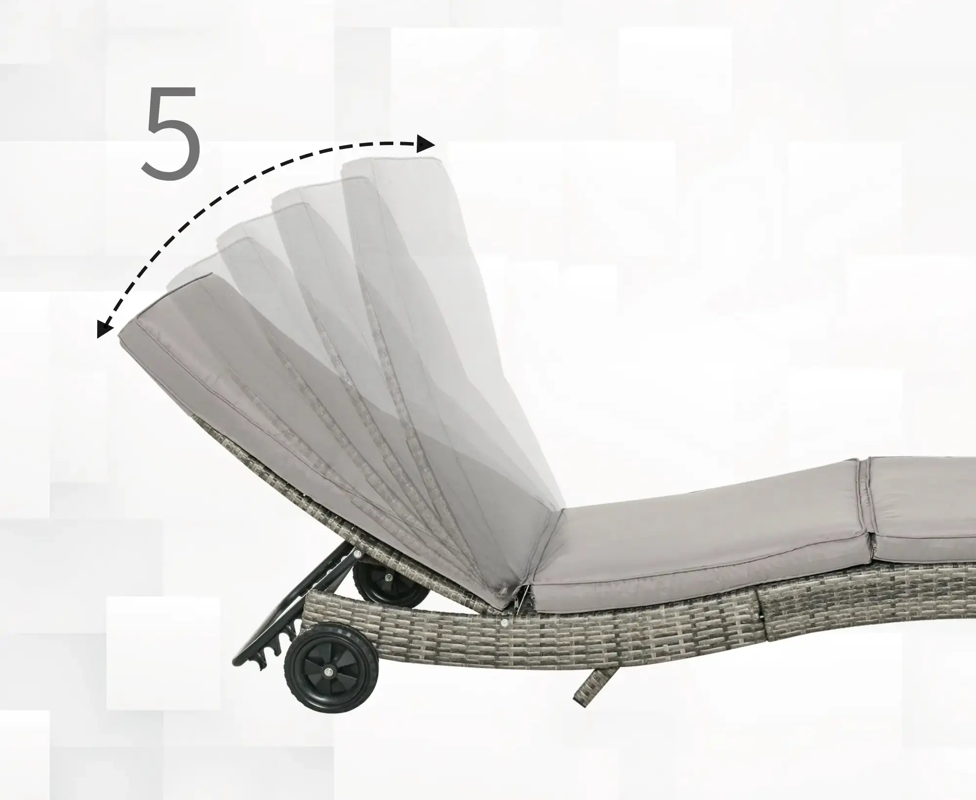 Sezlong Outsunny 862-030GY (Grey) - 8