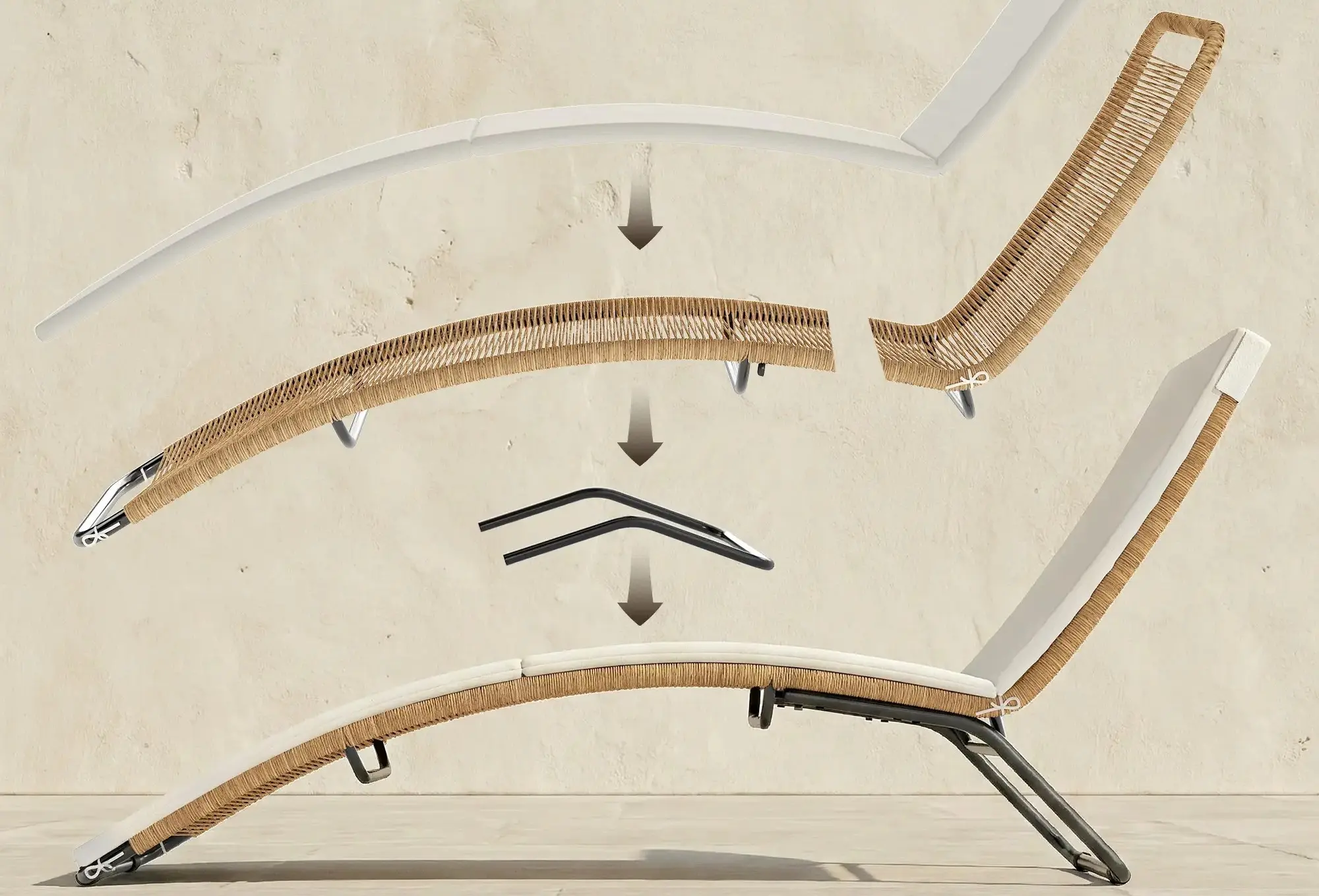 Шезлонг Outsunny 862-089V00CW (Cream) - 5