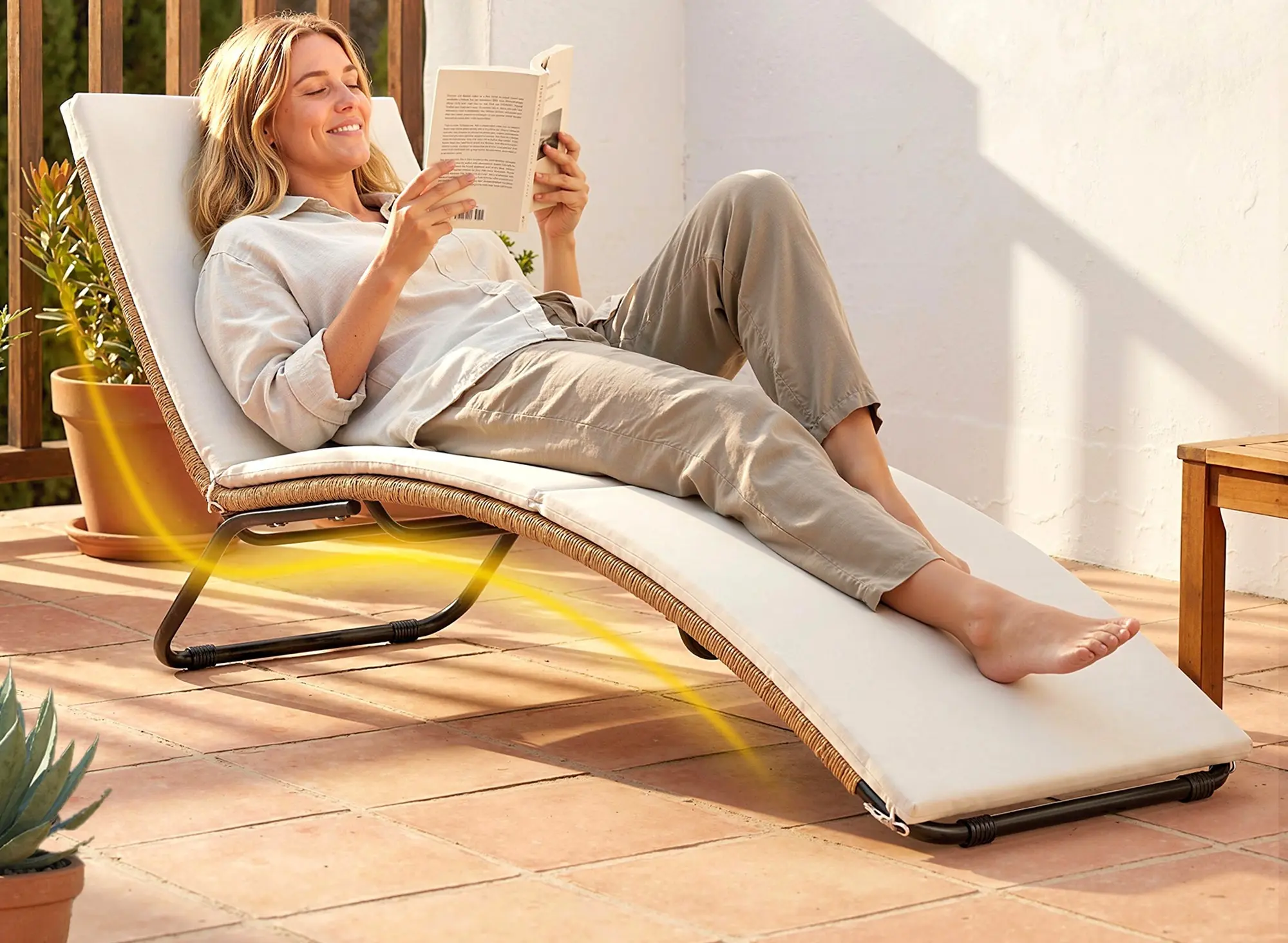 Шезлонг Outsunny 862-089V00CW (Cream) - 6