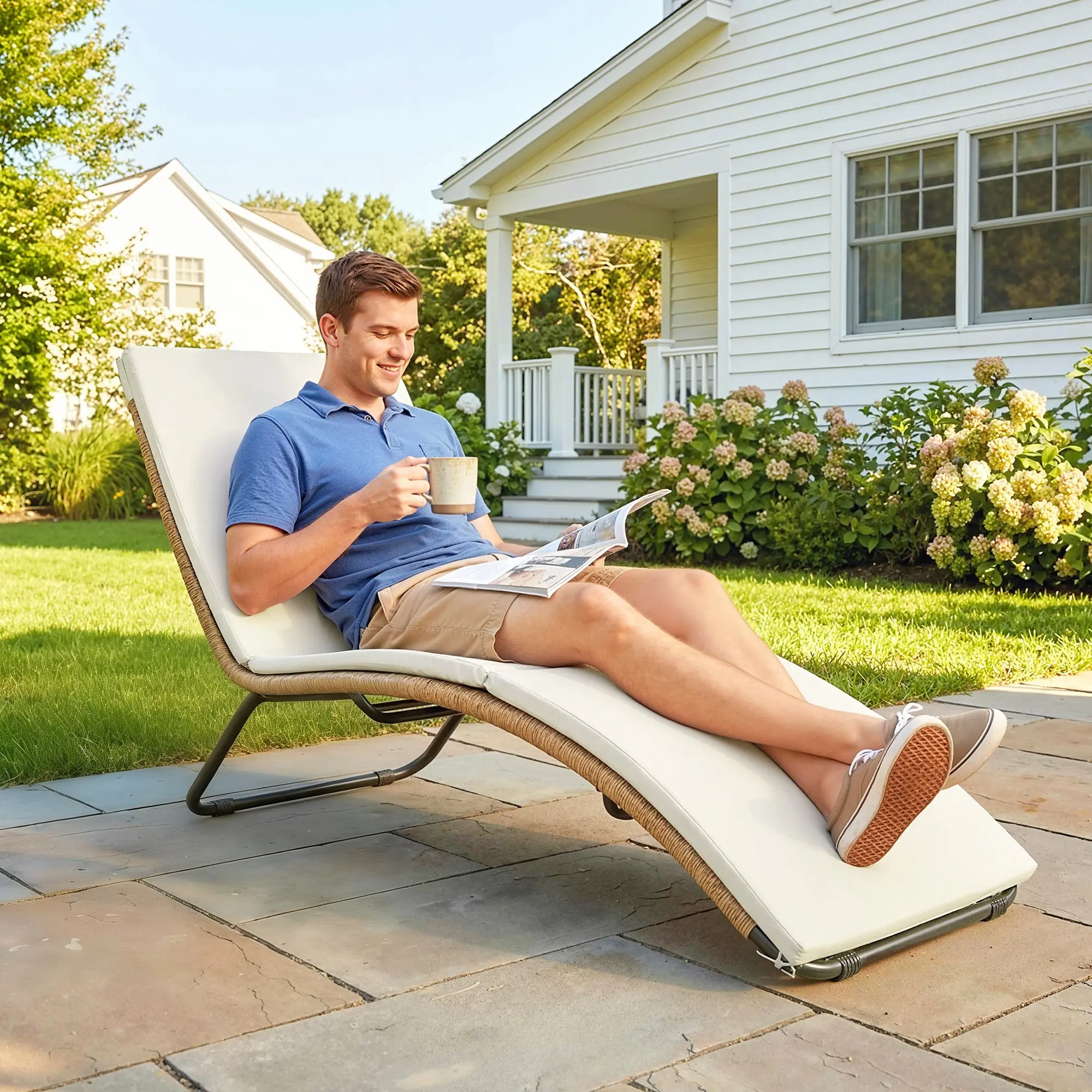 Шезлонг Outsunny 862-089V00CW (Cream) - 7