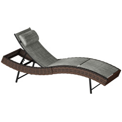 Шезлонг Outsunny 862-092V00BN (Brown/Grey) Thumb