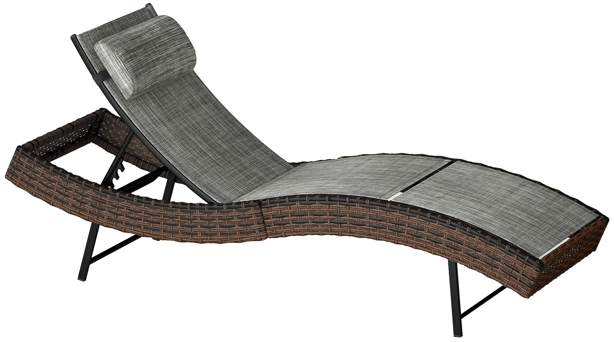 Шезлонг Outsunny 862-092V00BN (Brown/Grey) - 3