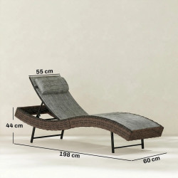 Шезлонг Outsunny 862-092V00BN (Brown/Grey) Thumb
