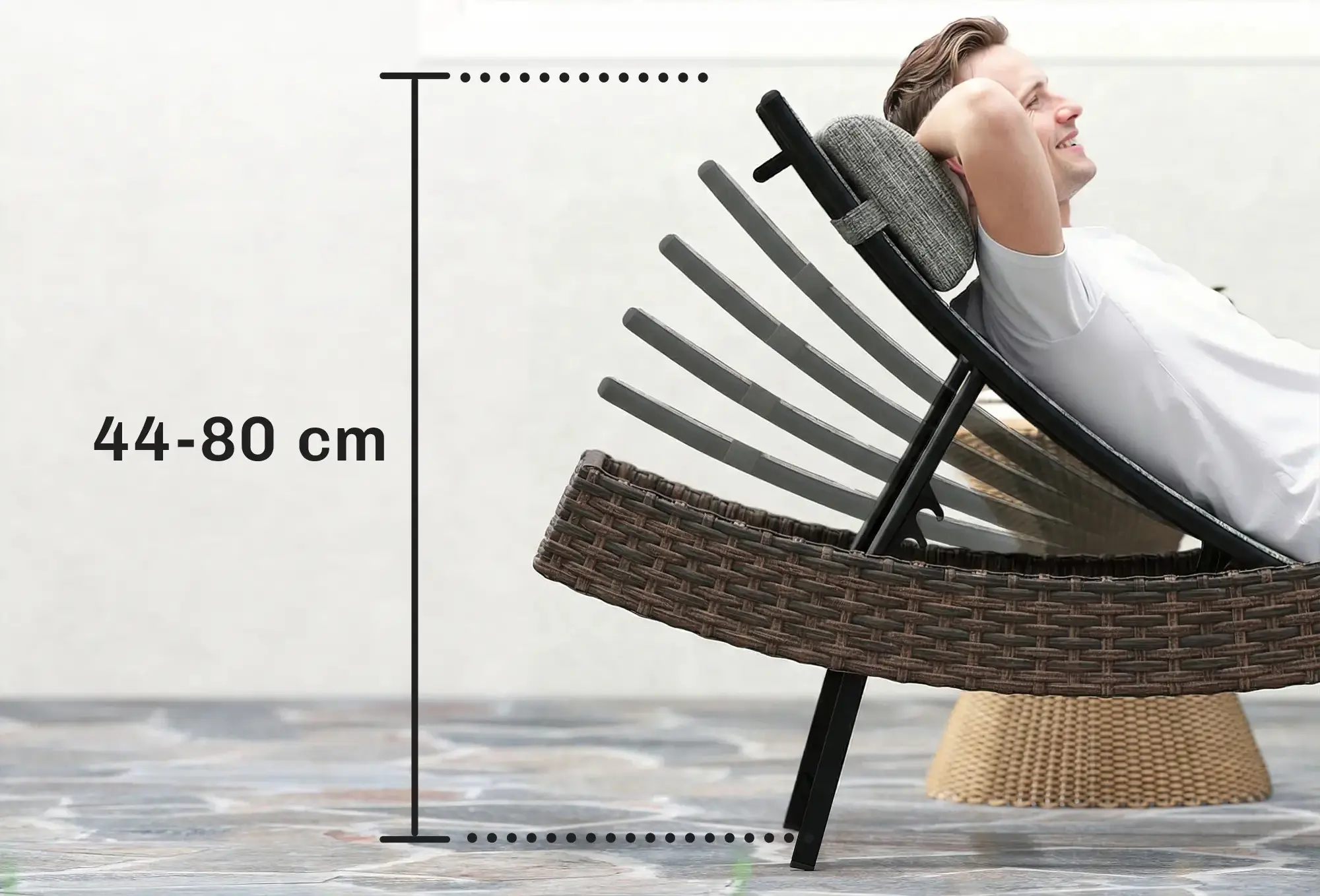 Шезлонг Outsunny 862-092V00BN (Brown/Grey) - 5