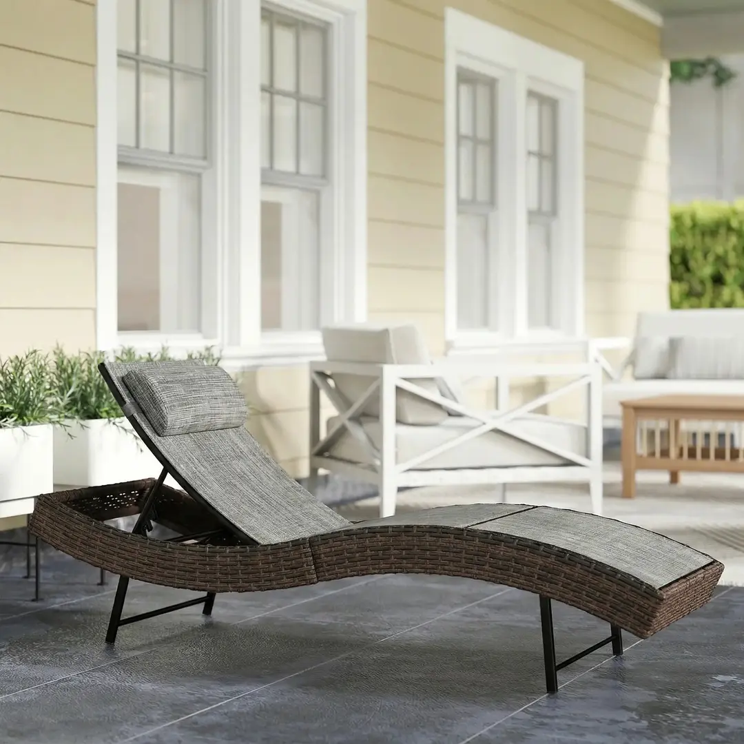 Шезлонг Outsunny 862-092V00BN (Brown/Grey)