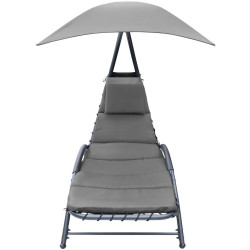 Шезлонг с тентом Saska Garden 1067087 (Grey) Thumb