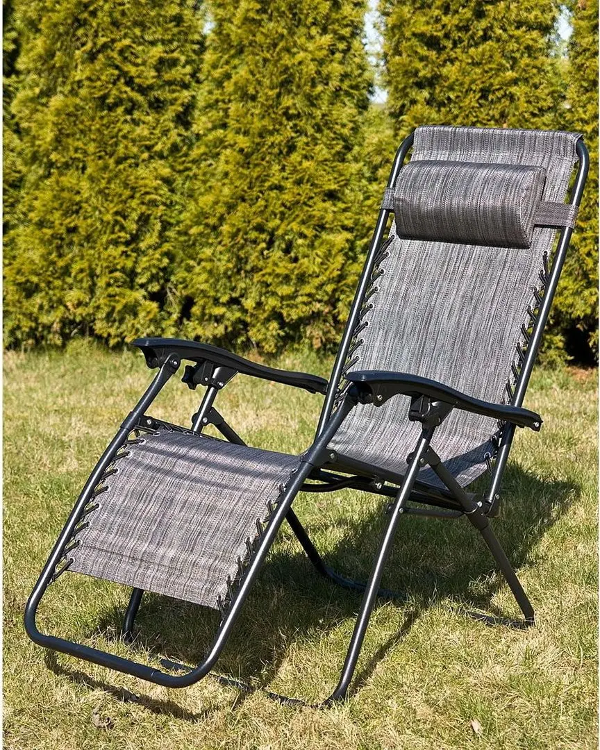 Шезлонг Saska Garden 1020174 175x52/65x107 (Grey/Black)