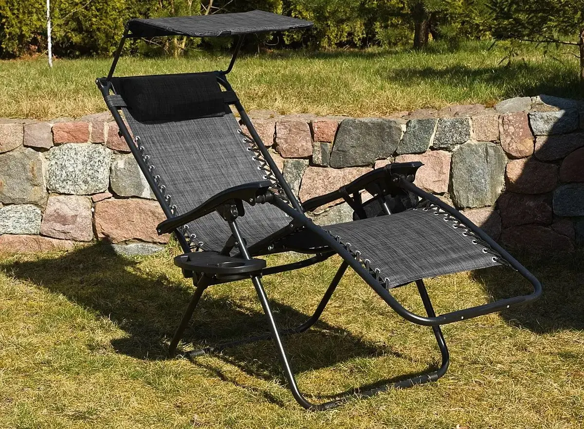 Шезлонг Saska Garden 1020204 (Black/Grey)