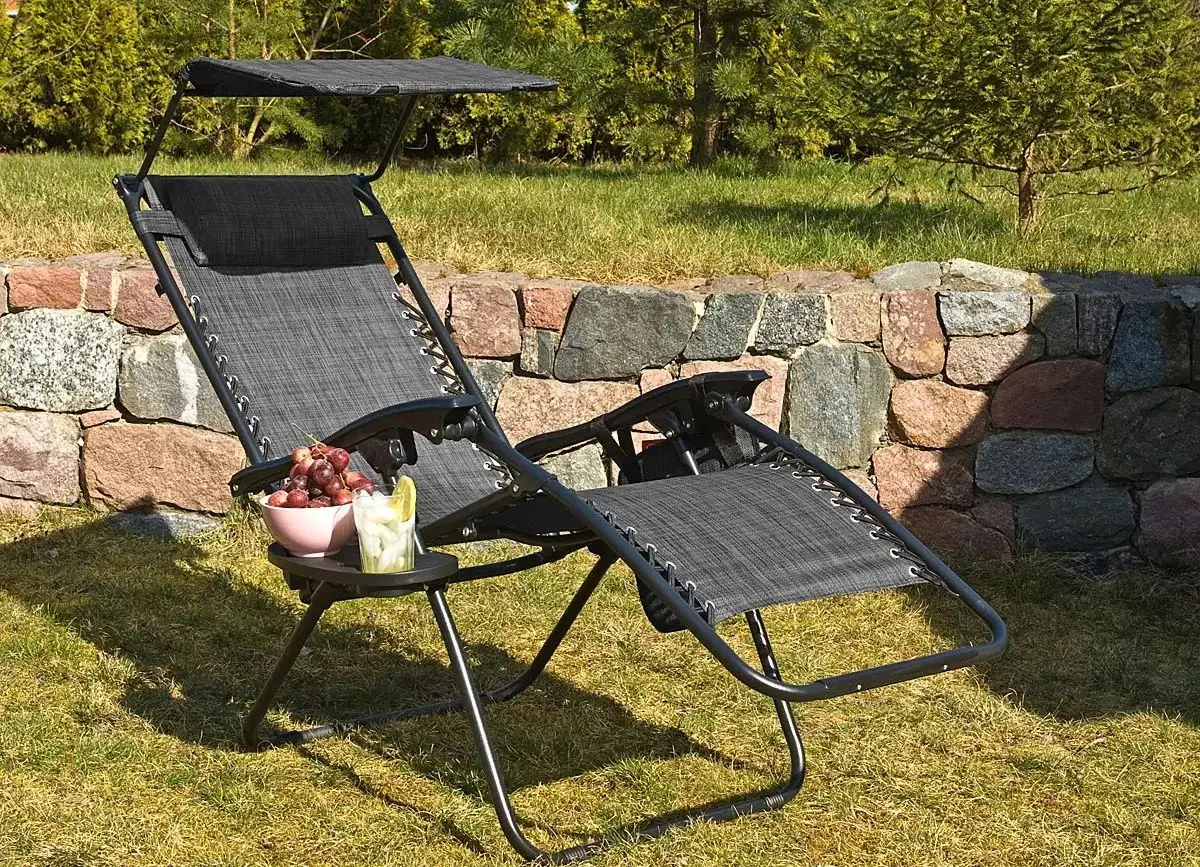 Шезлонг Saska Garden 1020204 (Black/Grey)
