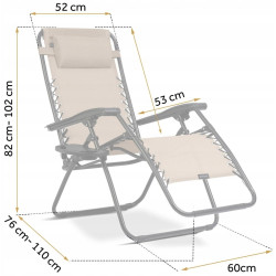 Шезлонг Sofotel ChillWell 286303 (Beige/Black) Thumb