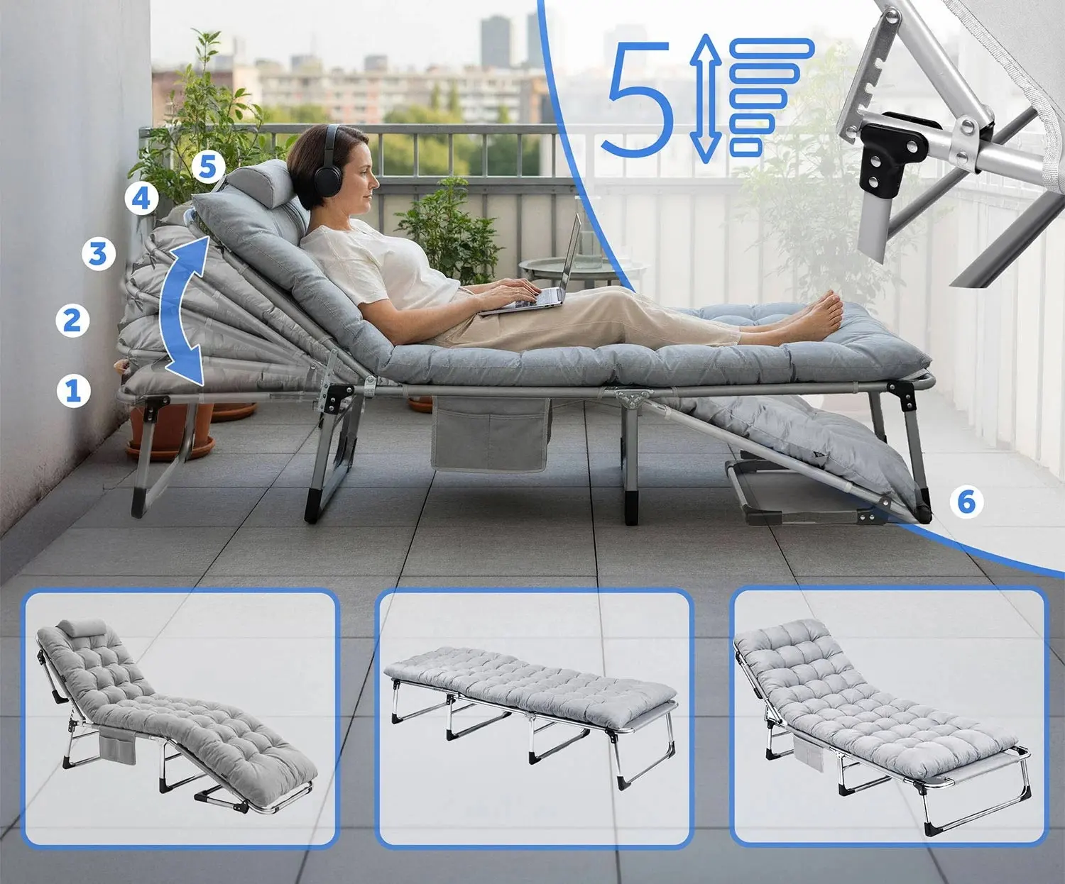 Sezlong Sofotel ChillWell Dream 286601 (Gray Light) - 6