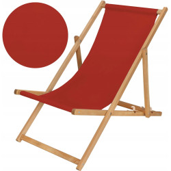 Шезлонг Springos DC0006BRG (Red/Natural) Thumb