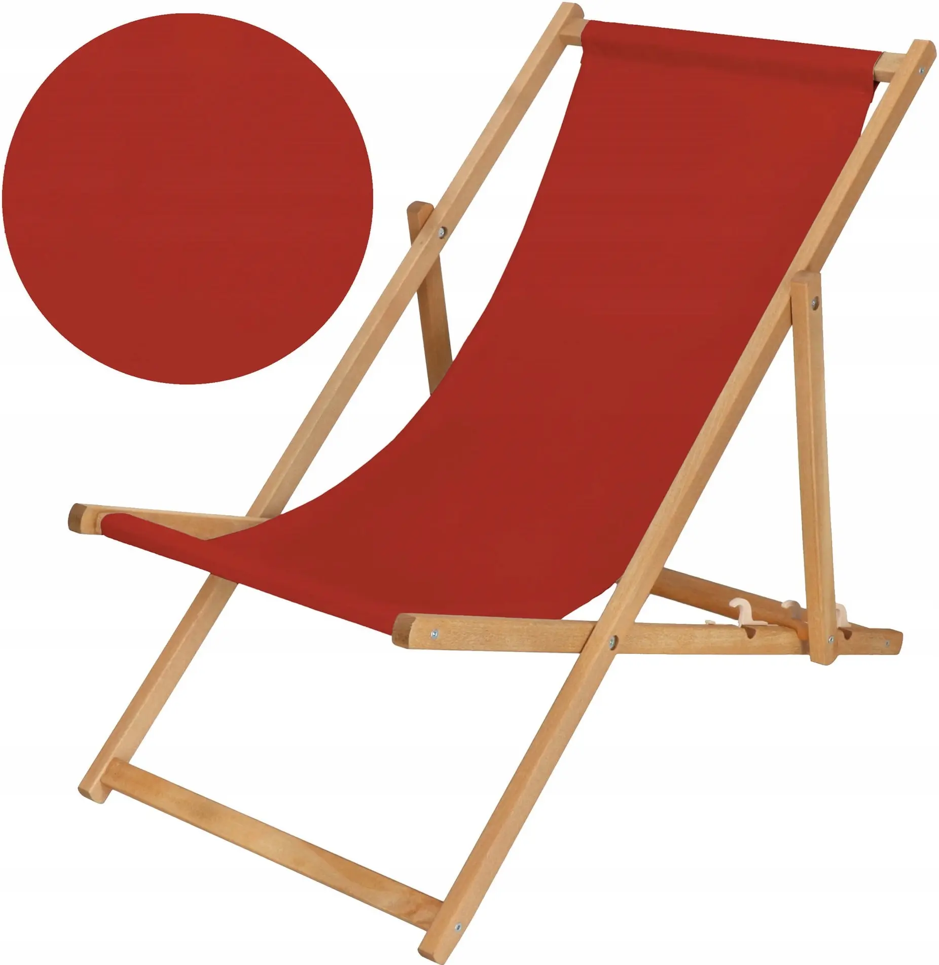 Шезлонг Springos DC0006BRG (Red/Natural) - 4