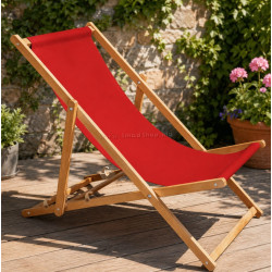 Шезлонг Springos DC0006BRG (Red/Natural)