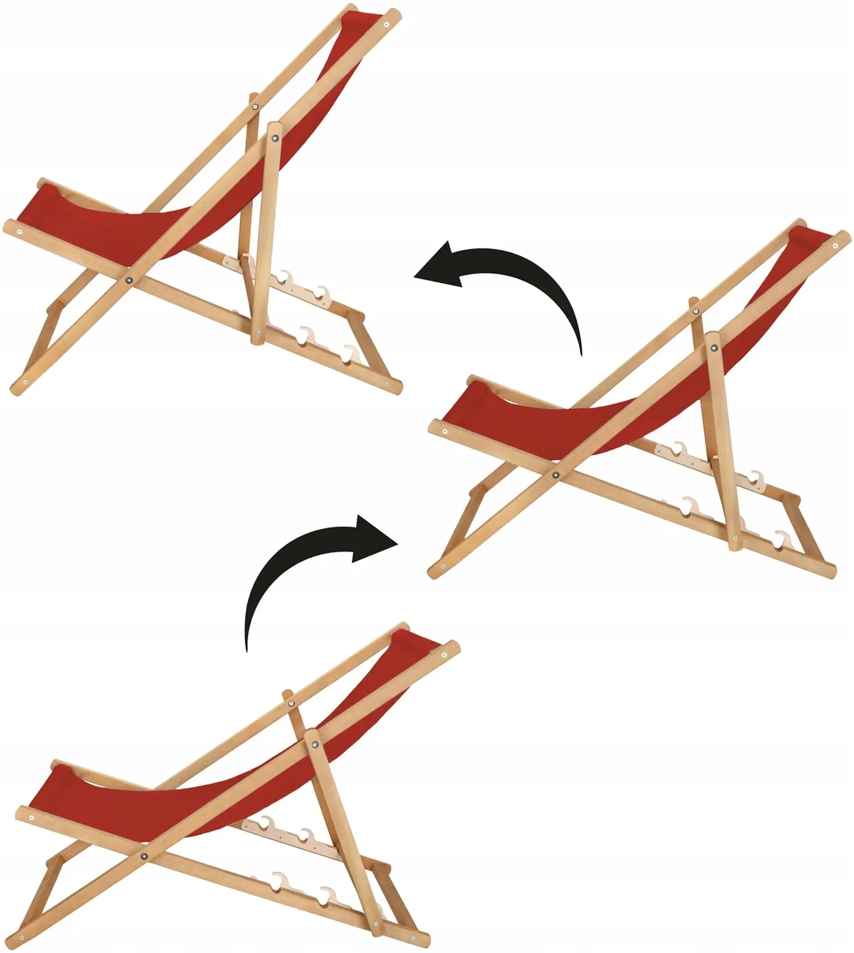Шезлонг Springos DC0006BRG (Red/Natural) - 5