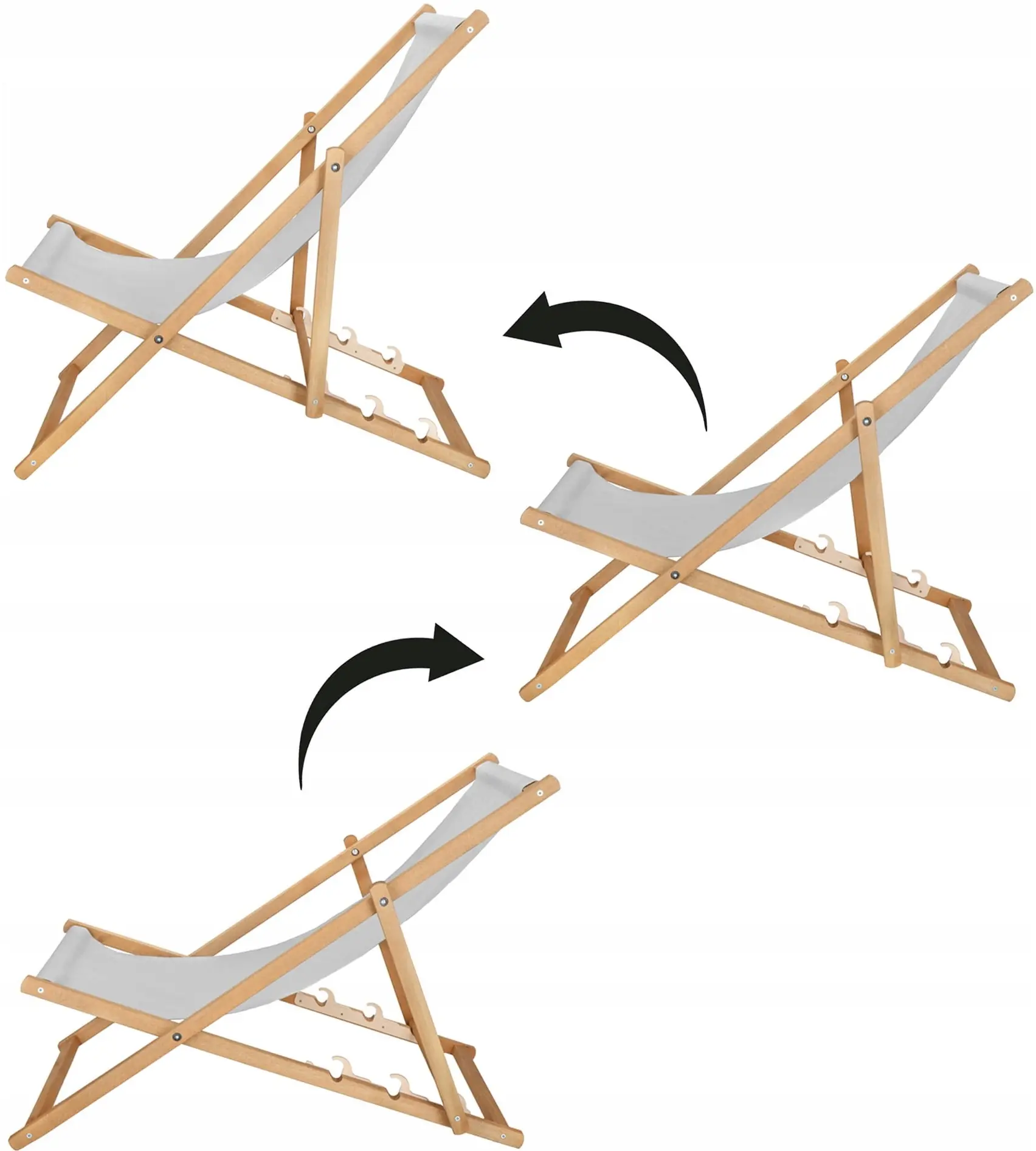 Шезлонг Springos DC0006LGR (Gray/Natural) - 5