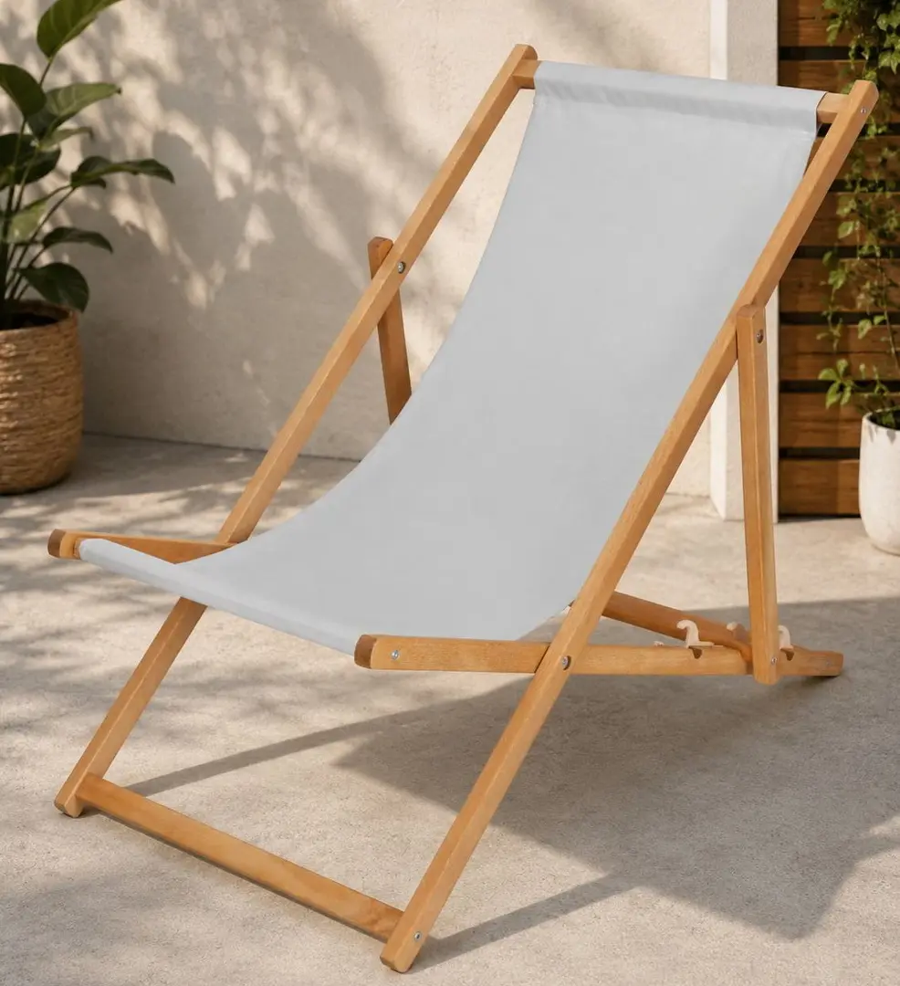 Шезлонг Springos DC0006LGR (Gray/Natural)