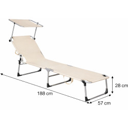 Sezlong Springos Pool GC0039 (Beige) Thumb
