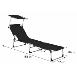 Шезлонг Springos Pool GC0056 (Black) Thumb