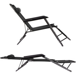 Шезлонг Springos Relax GC0060 (Black) Thumb