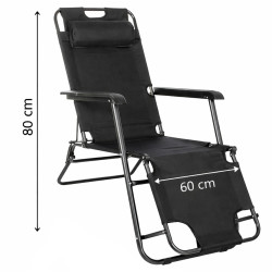 Шезлонг Springos Relax GC0060 (Black) Thumb