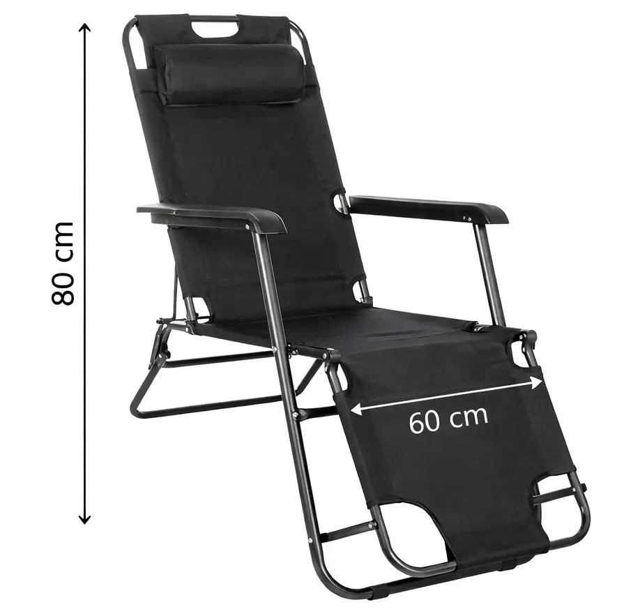 Шезлонг Springos Relax GC0060 (Black) - 9
