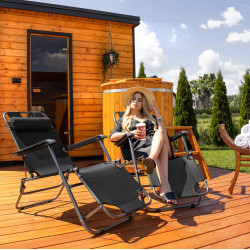 Шезлонг Springos Relax GC0060 (Black) Thumb