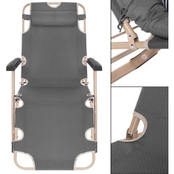 Шезлонг Springos Victo GC0066 (Gray) Thumb