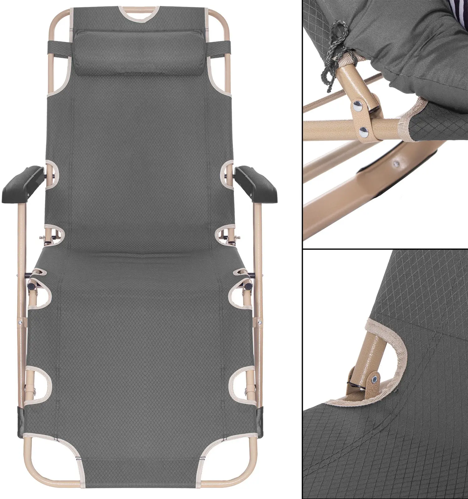 Шезлонг Springos Victo GC0066 (Gray) - 9