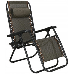 Шезлонг Springos Zero Gravity GC0001 (Dark Brown/Black) Thumb